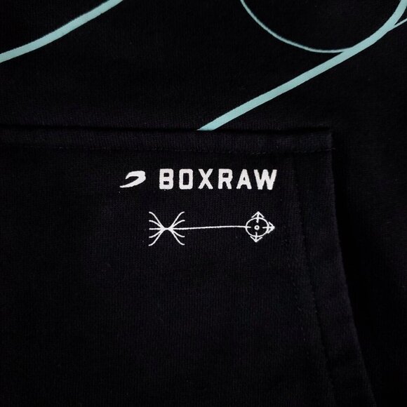 Boxraw Mens Size Small Disciplined Thought Action Oversized Hoodie Black - Picture 6 of 15